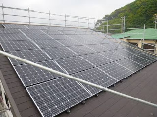 スレート屋根の太陽光パネル設置完了